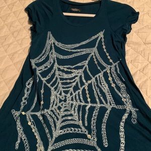 Lauren Moshi web t-shirt/tunic, S, steel blue, no defects